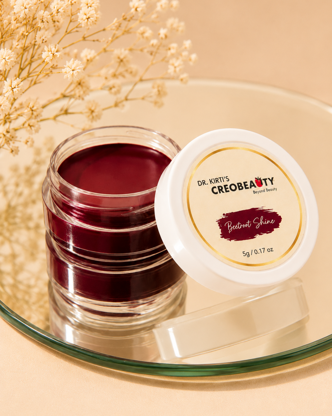 Creobeauty Beetroot Lip & Cheek Tint | Long-Lasting Natural Tint | Lightweight & Blendable | For Lips & Cheeks