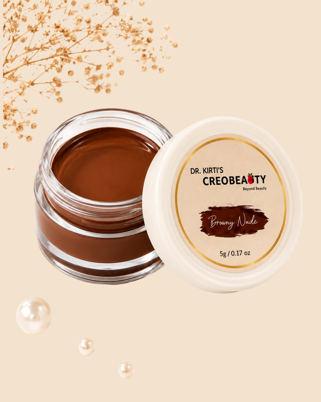 Creobeauty Browny Nude + Beetroot Lip & Cheek Tint Duo | 2 Long-Lasting Shades | Lightweight & Blendable | Everyday Makeup Combo