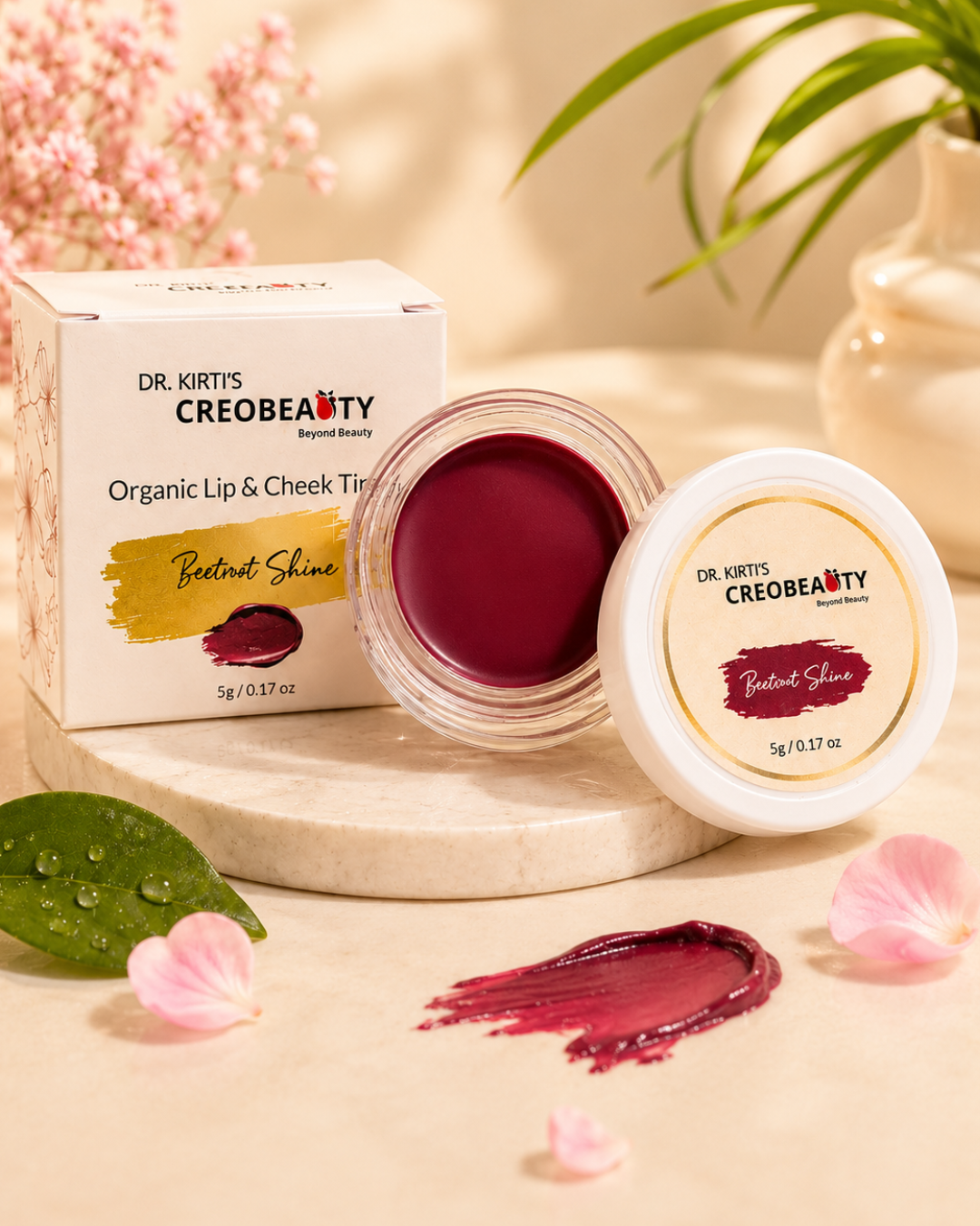 Creobeauty BB Cream + Beetroot Lip & Cheek Tint Combo | Natural Everyday Makeup Kit | Lightweight Coverage & Long-Lasting Glow